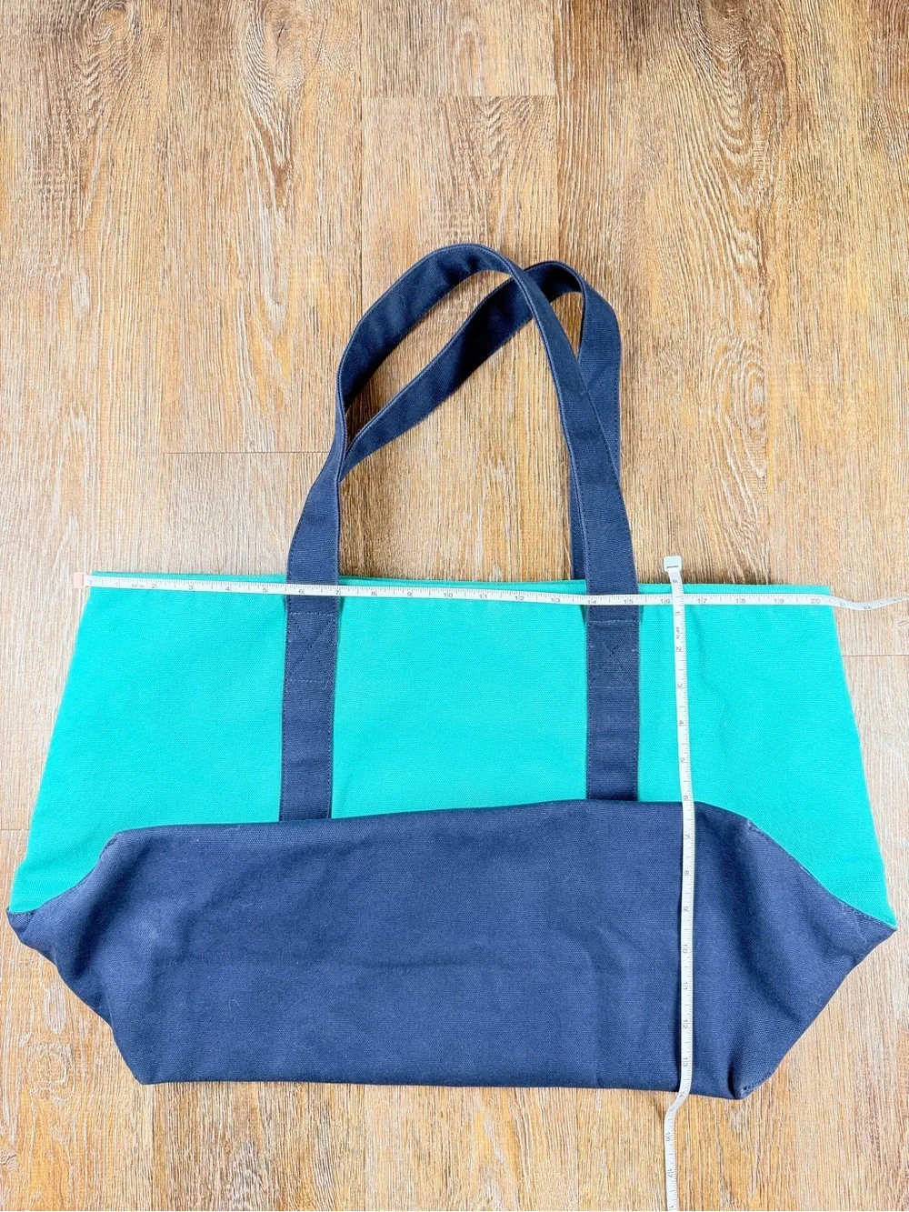 J.Crew Canvas Boat Tote Teal Navy Crab Embroidered Nautical NWT